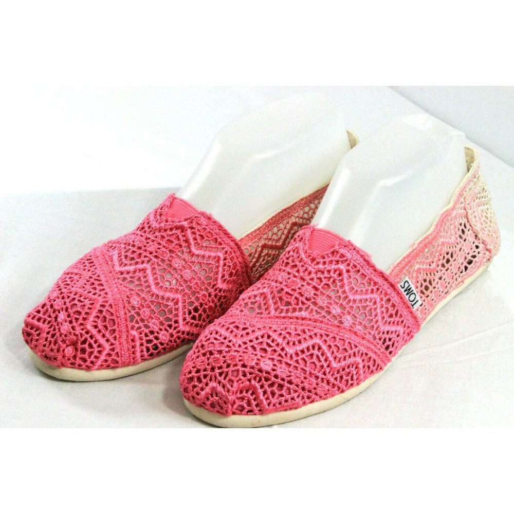 Size 7.5Toms Womens Perforated Espadrille Pink